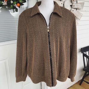 VINTAGE Alfred Dunner Collared Black & Gold Jacket